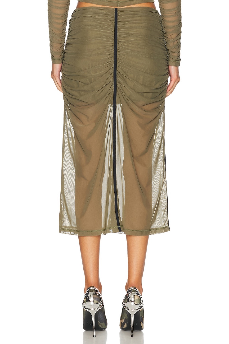 High Waisted Midi Skirt - 4