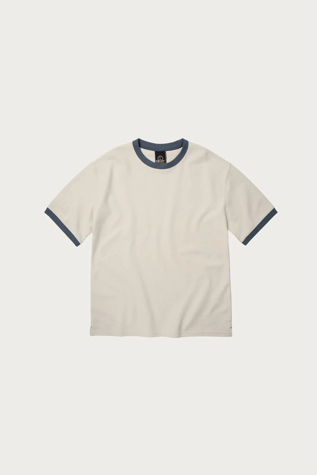 Terry Ringer Half Tee - Cream/Blue - 1