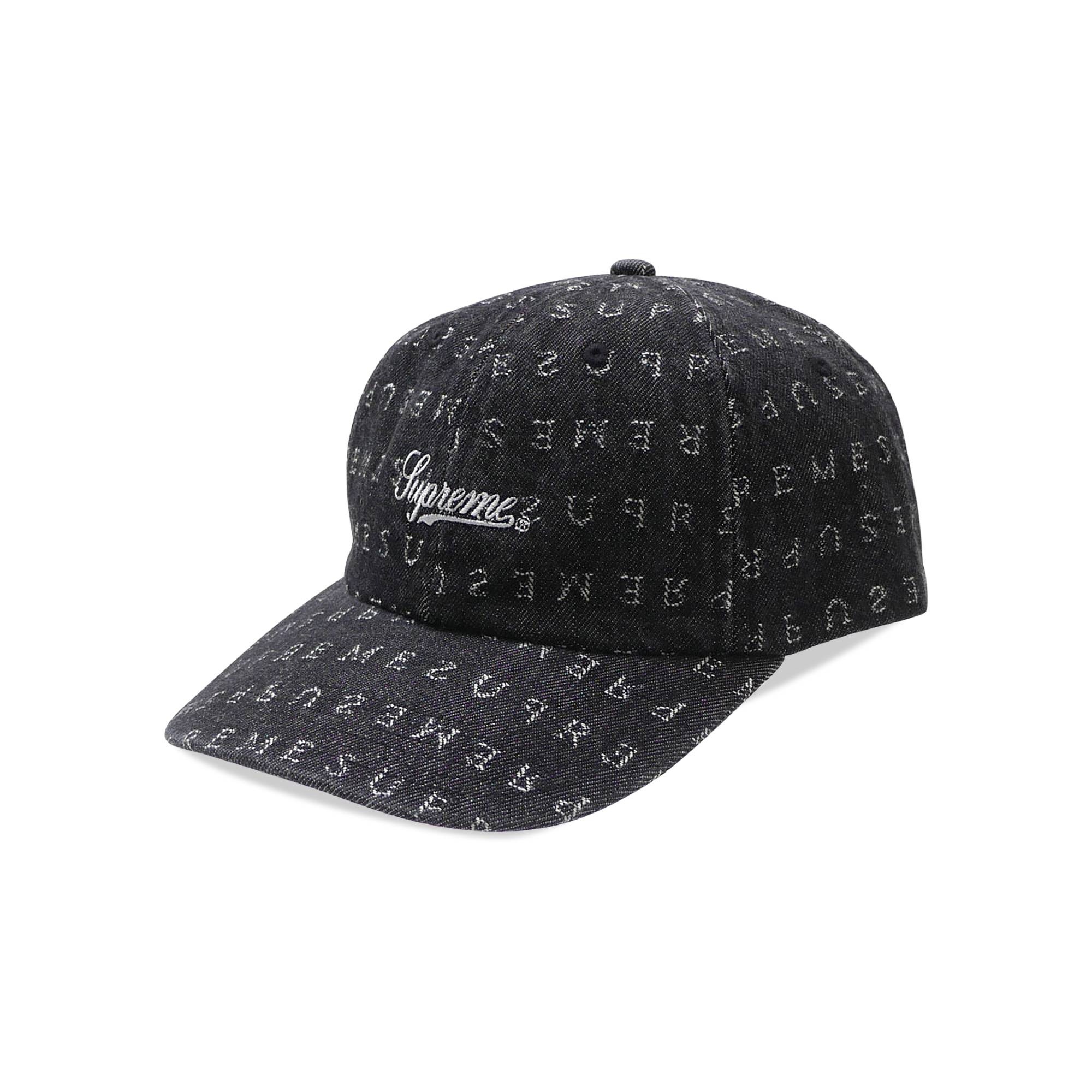 Supreme Jacquard Logos Denim Six-Panel 'Black' - 1