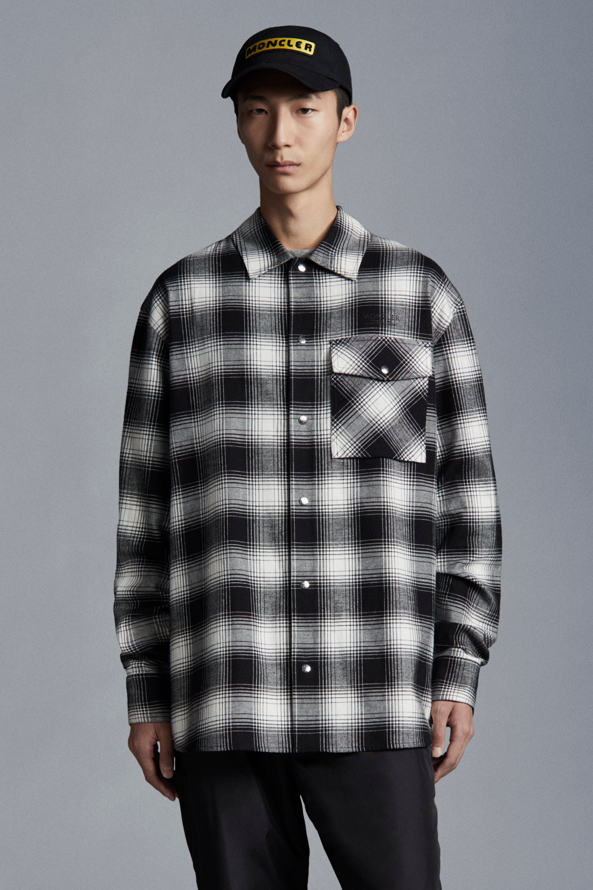 Plaid Flannel Shirt with Collar - 3