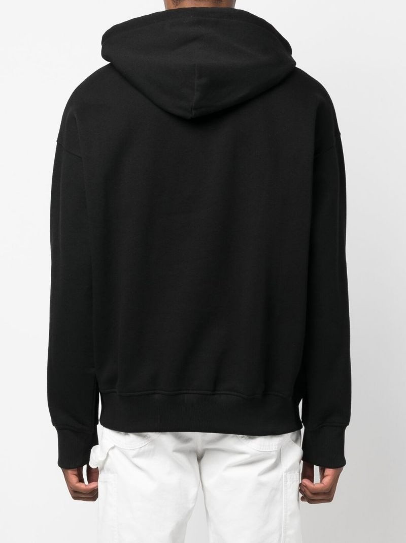 logo-embroidered drawstring hoodie 4