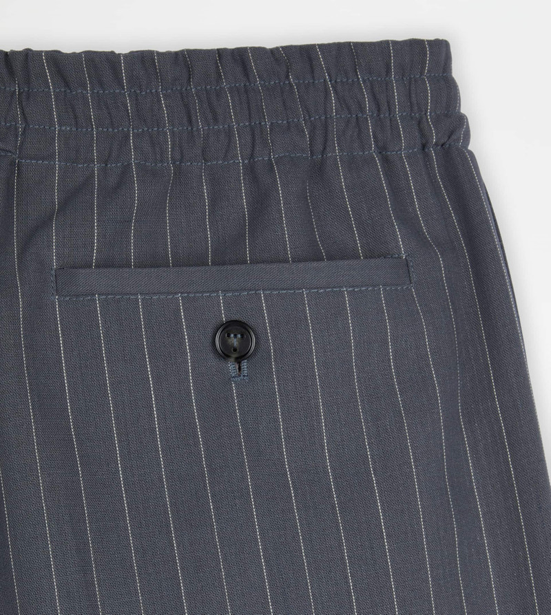 PANTS IN PINSTRIPE WOOL WITH DRAWSTRING - GREY 3