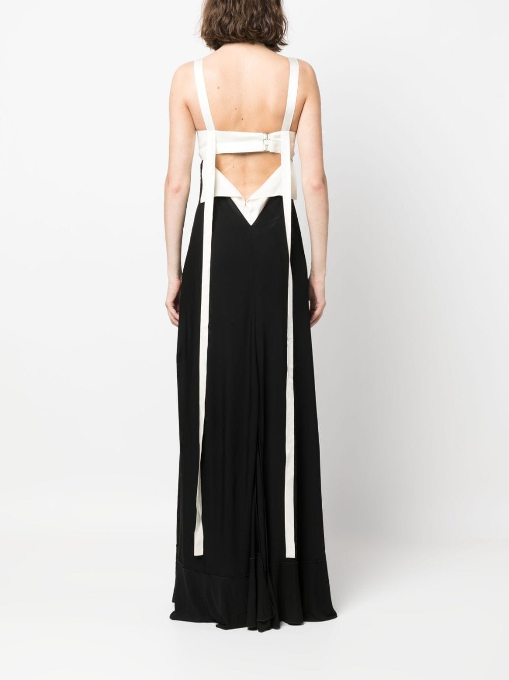 cut-out sleeveless gown - 4