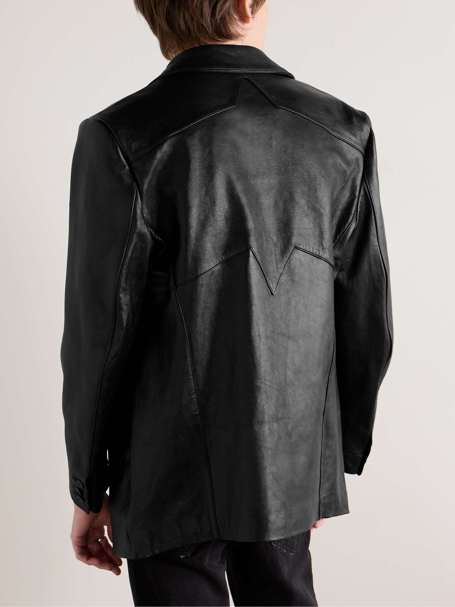 Go To Dallas Panelled Leather Blazer - 4