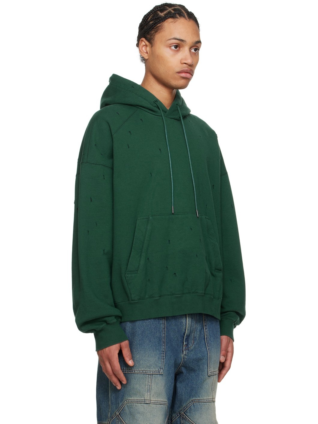 Green Distressed Hoodie - 2