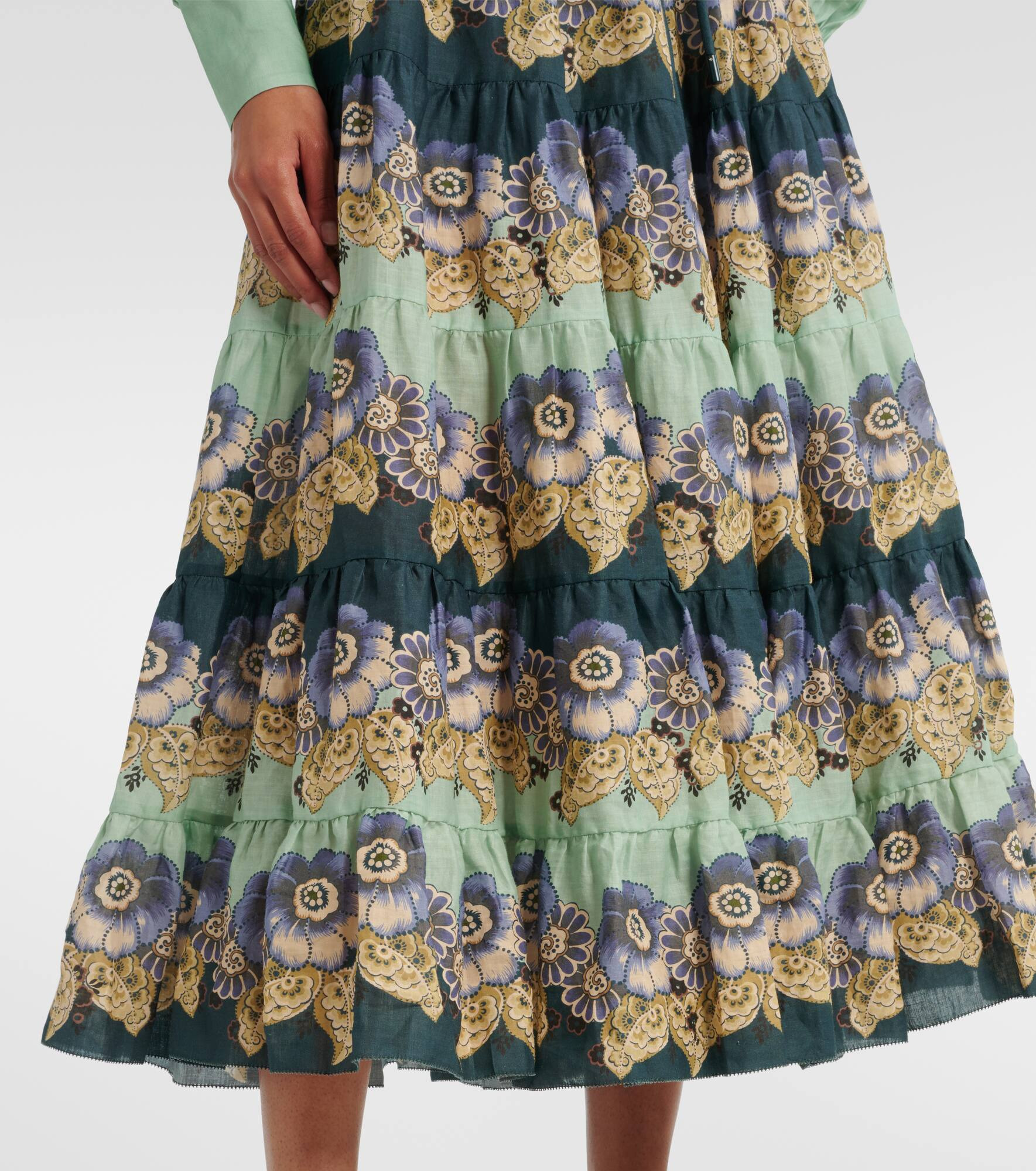 Madalena floral ramie shirt dress - 6