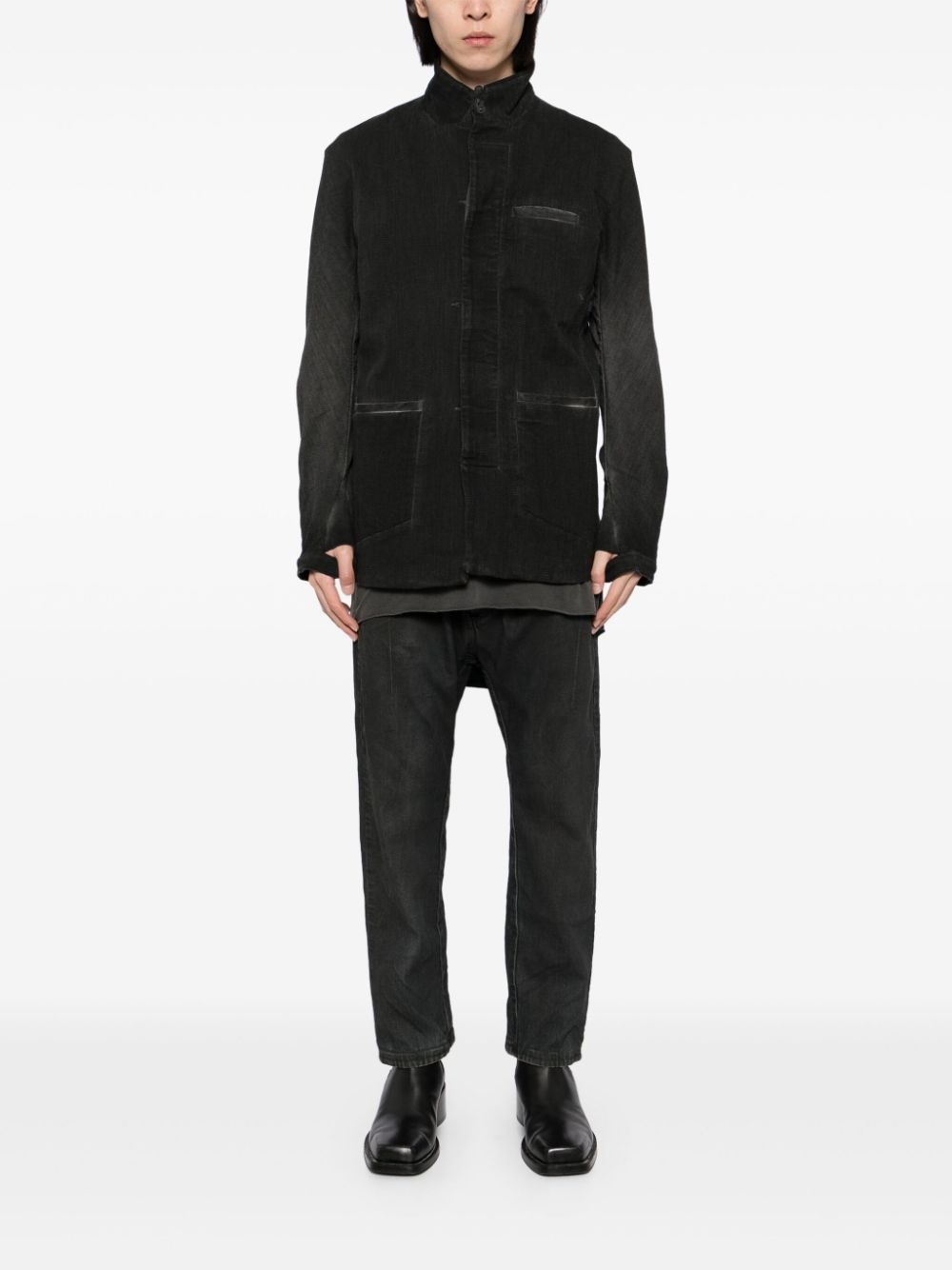 band-collar blazer - 2