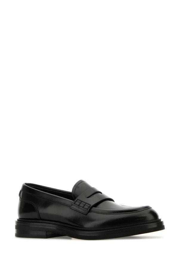 Black leather loafers - 2