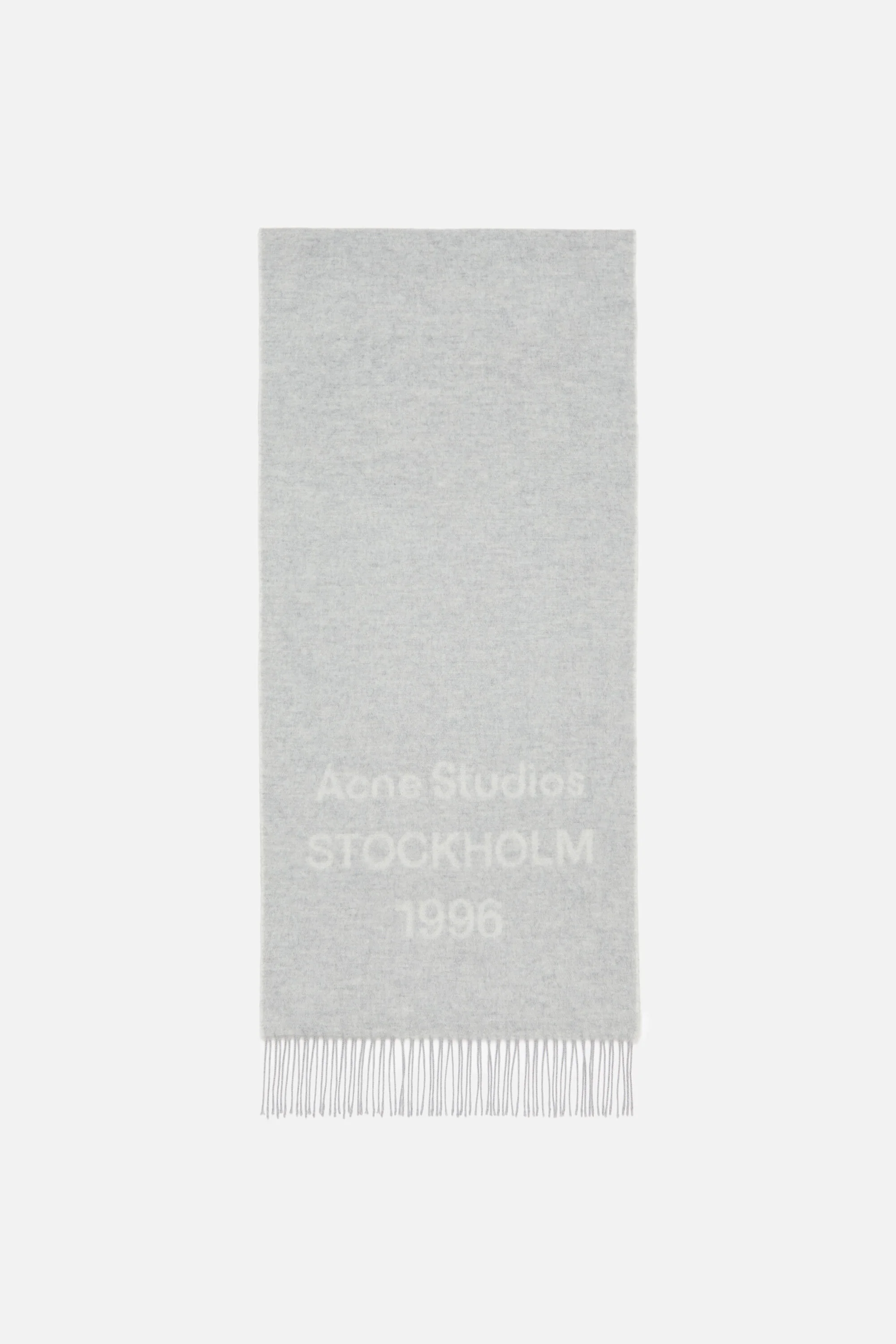 Logo scarf - Wide - Light Grey Melange / White - 1