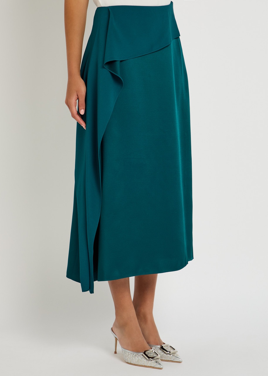 Erdem Draped Satin Midi Skirt - 2