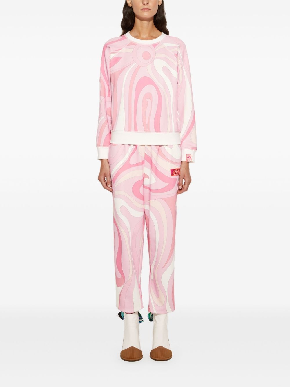 Marmo-print fleece sweatshirt - 2