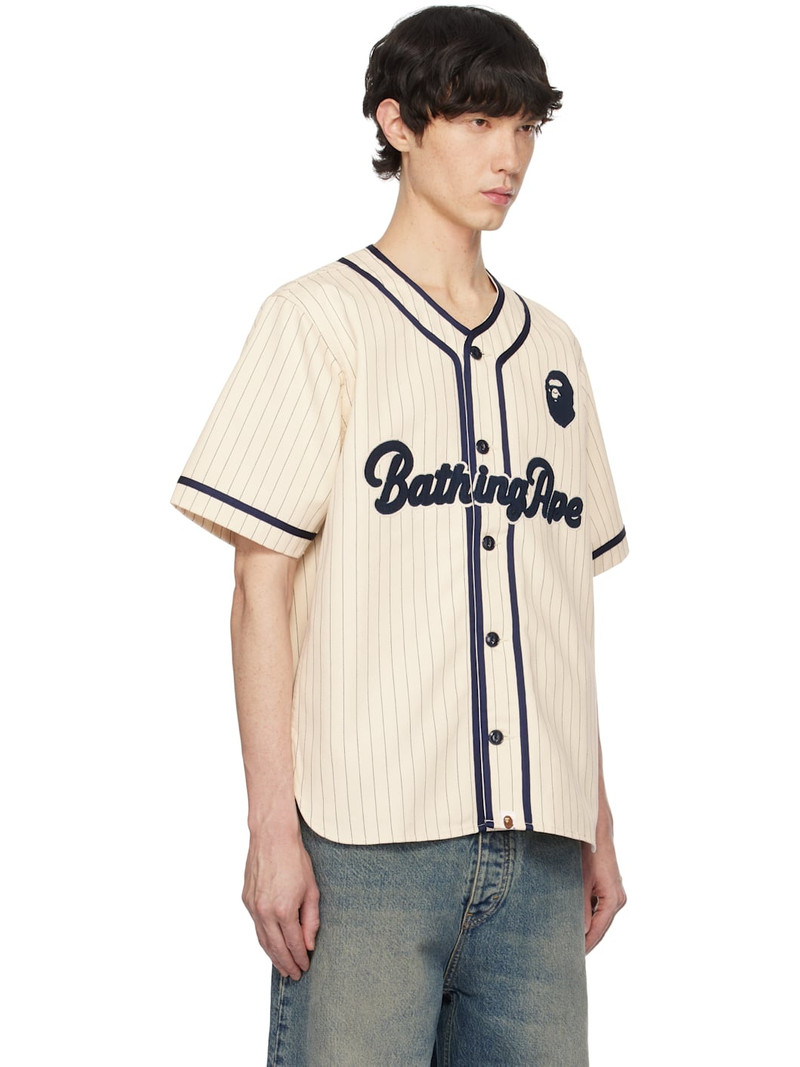 A BATHING APE® Off-White 'A Bathing Ape' Baseball Shirt outlook