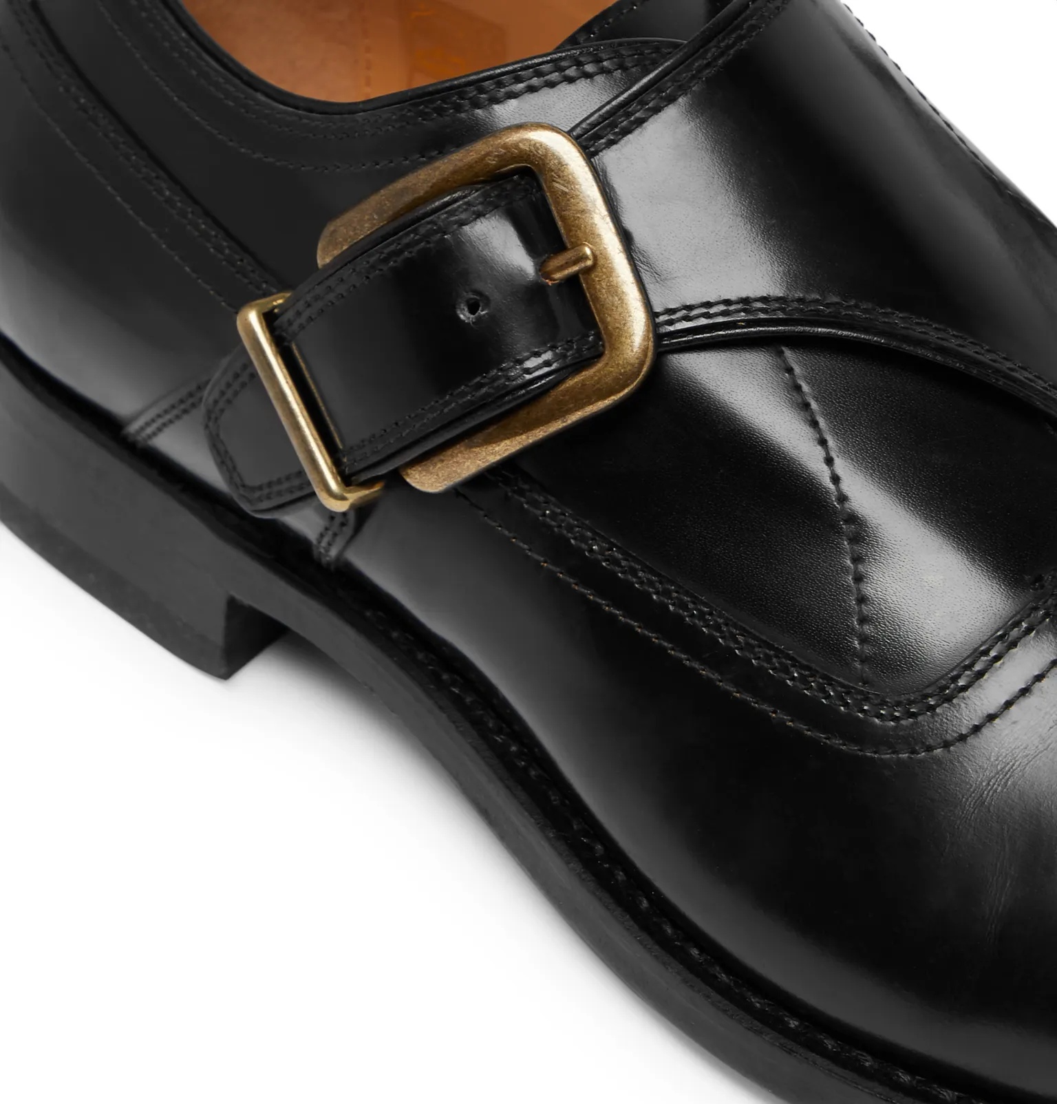 Leather Monk-Strap Derby Shoes - 7