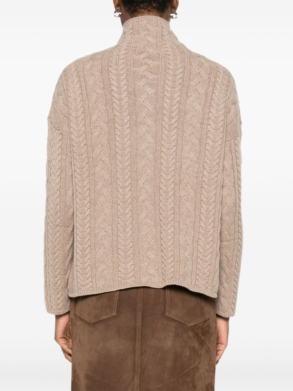 cable-knit turtleneck sweater - 4