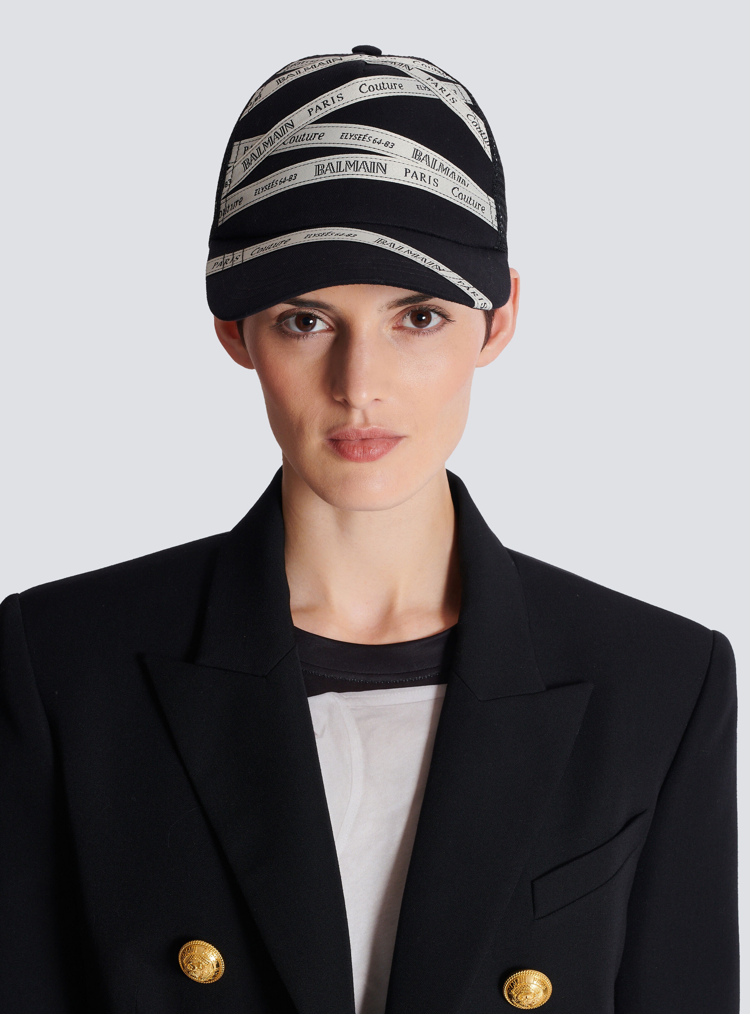 Cotton cap with Balmain ribbon motif - 2