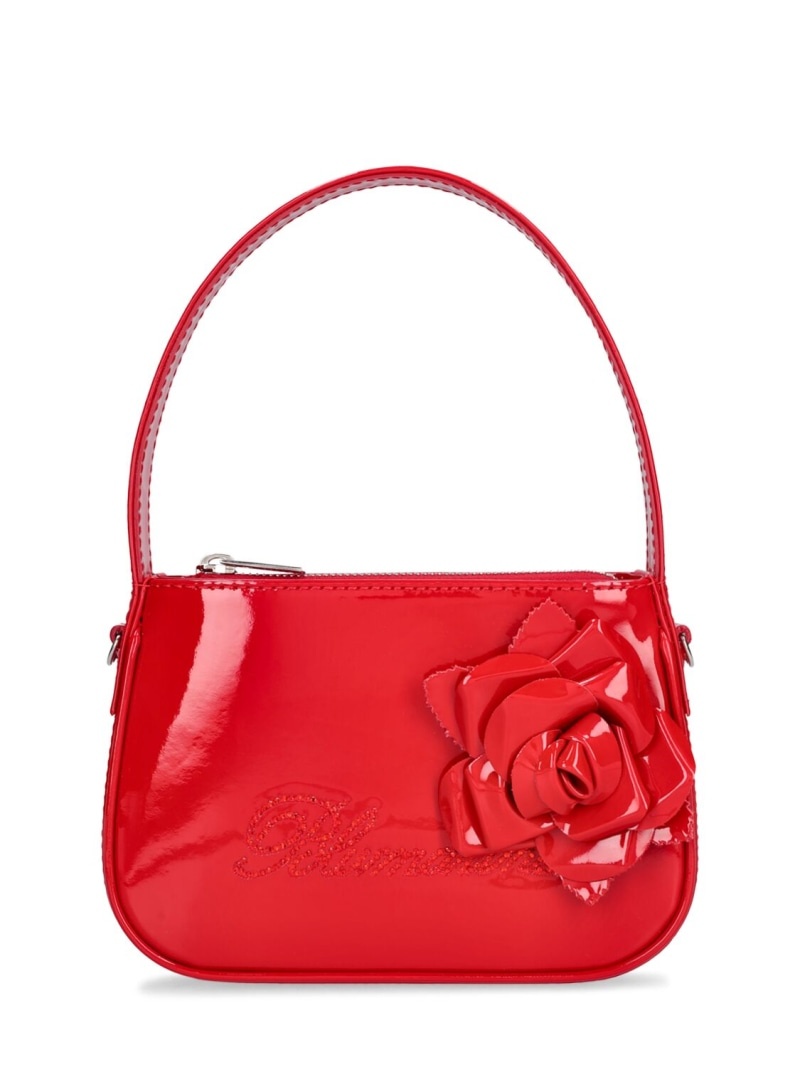 Patent leather top handle bag - 1