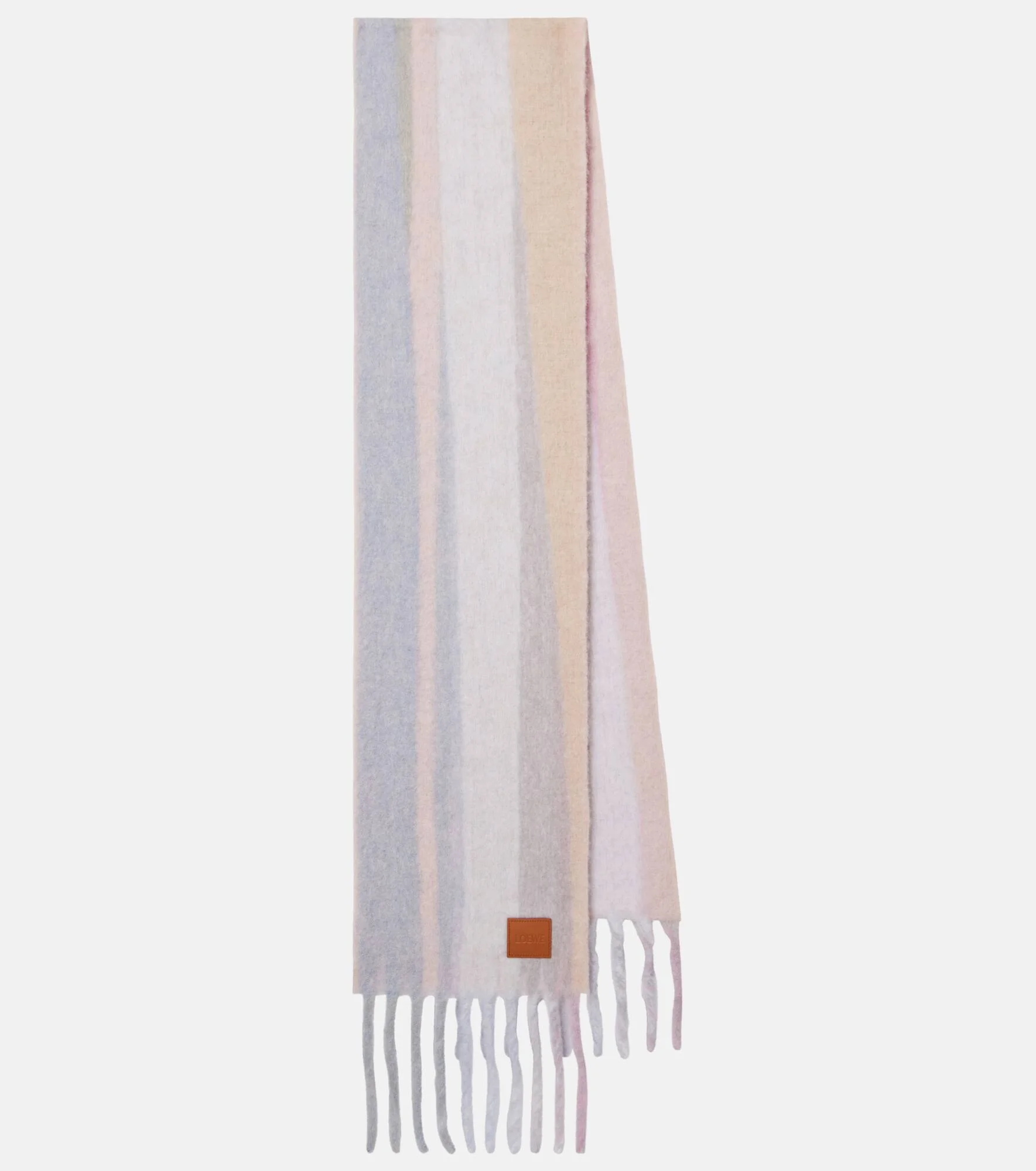 Striped alpaca and wool-blend scarf - 1