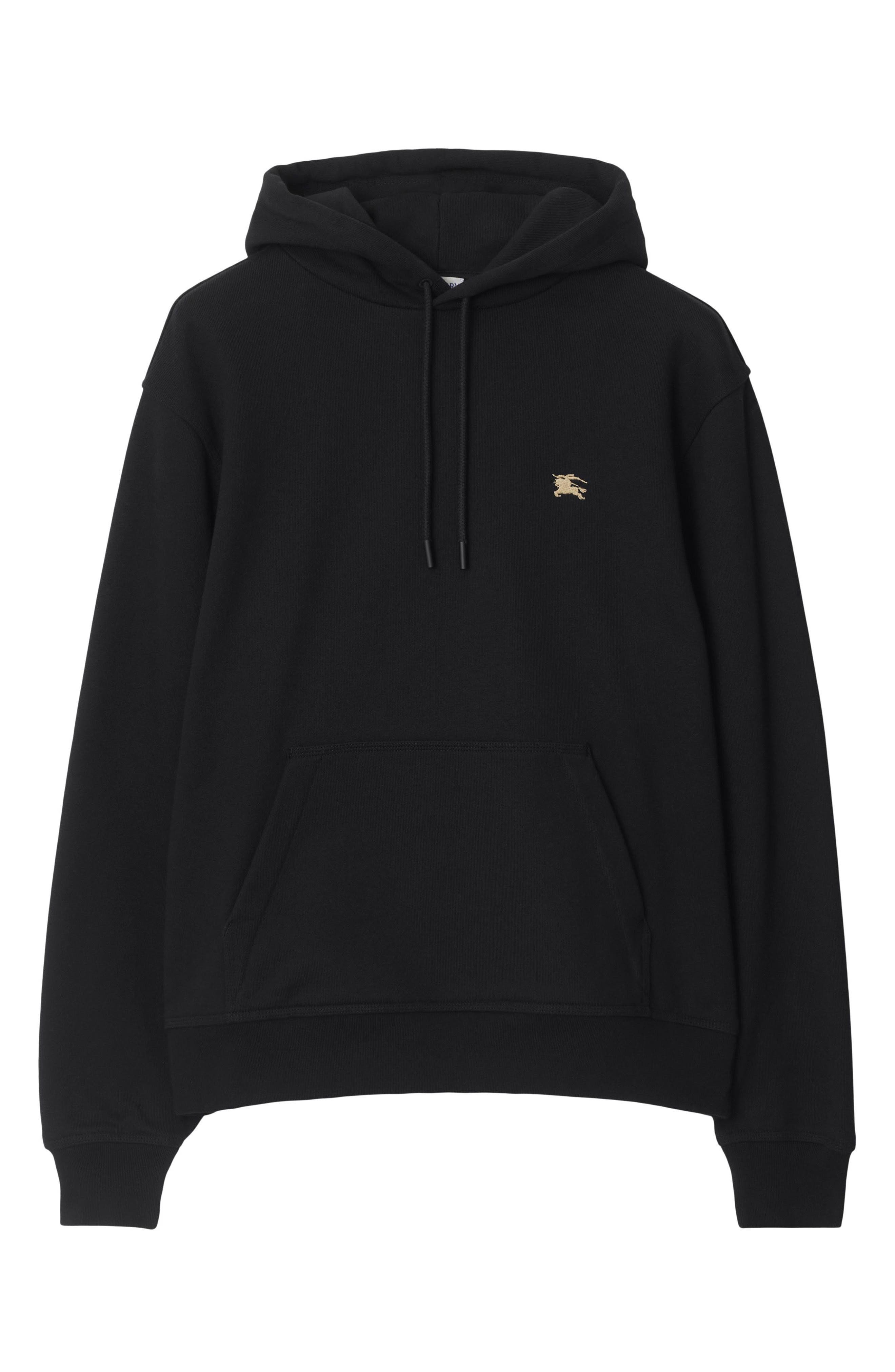 burberry Equestrian Knight Design Stamp French Terry Hoodie in Black at Nordstrom - 4