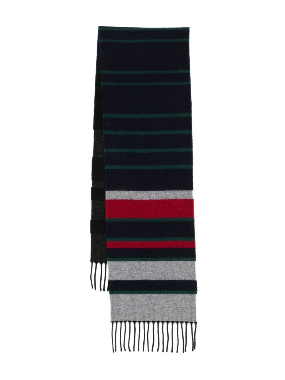 striped fringed scarf - 1