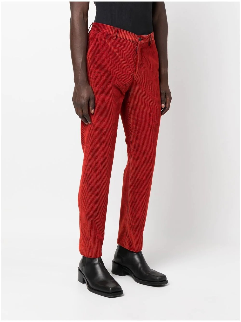 paisley-print corduroy trousers - 3