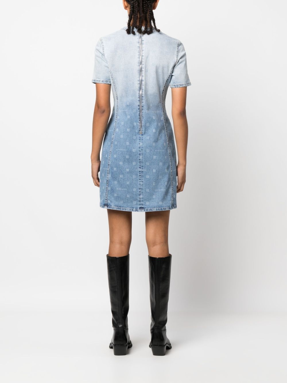 ombré-effect denim minidress - 4