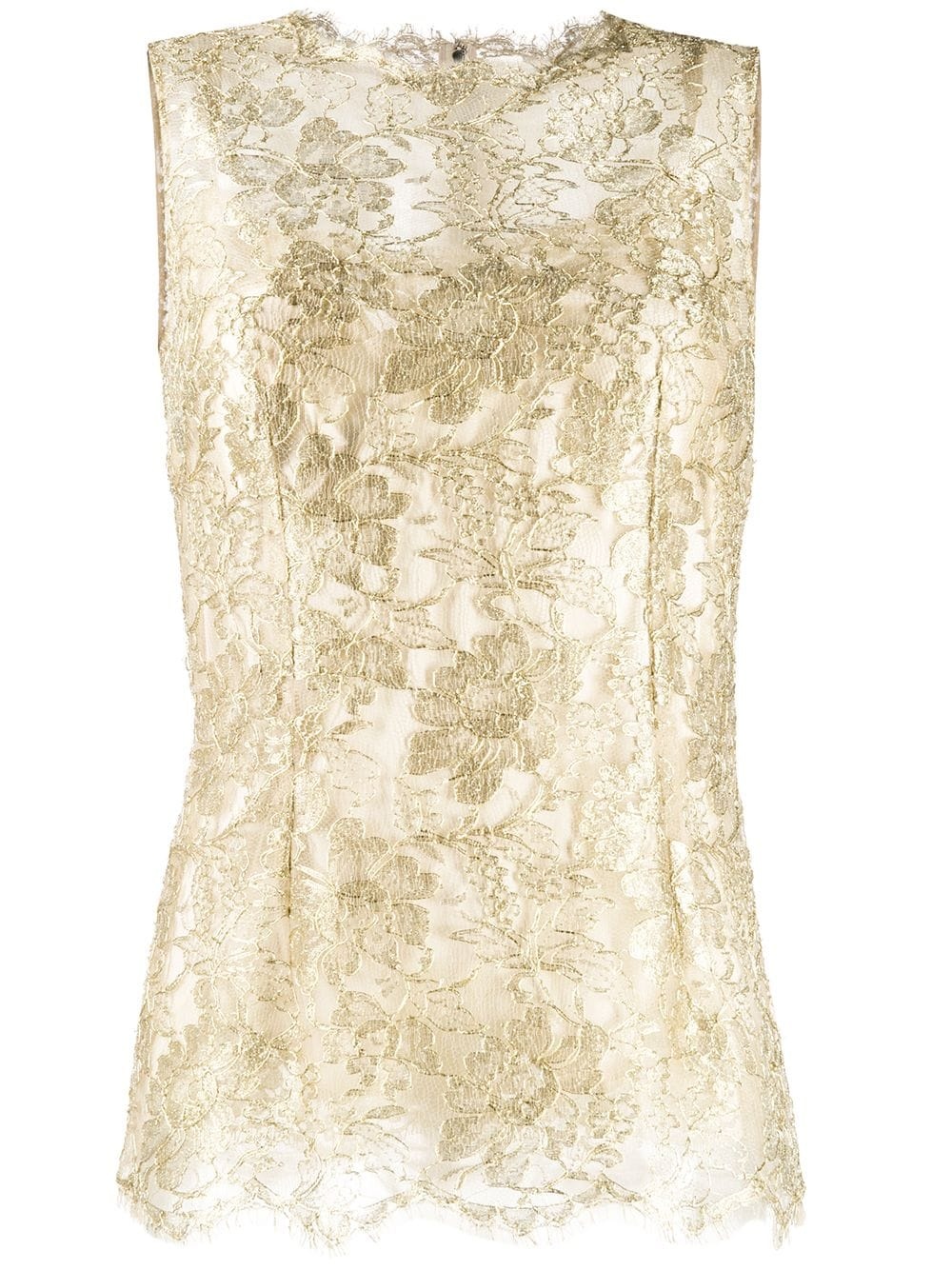 lace brocade sleeveless blouse - 1