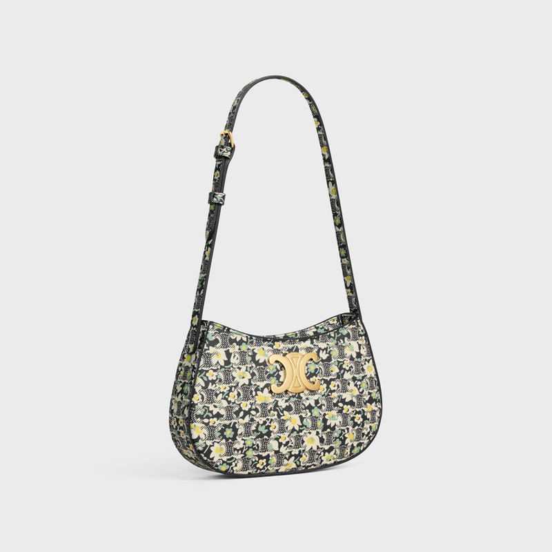 CELINE MEDIUM TILLY BAG IN TRIOMPHE CANVAS WITH FLOWER PRINT outlook