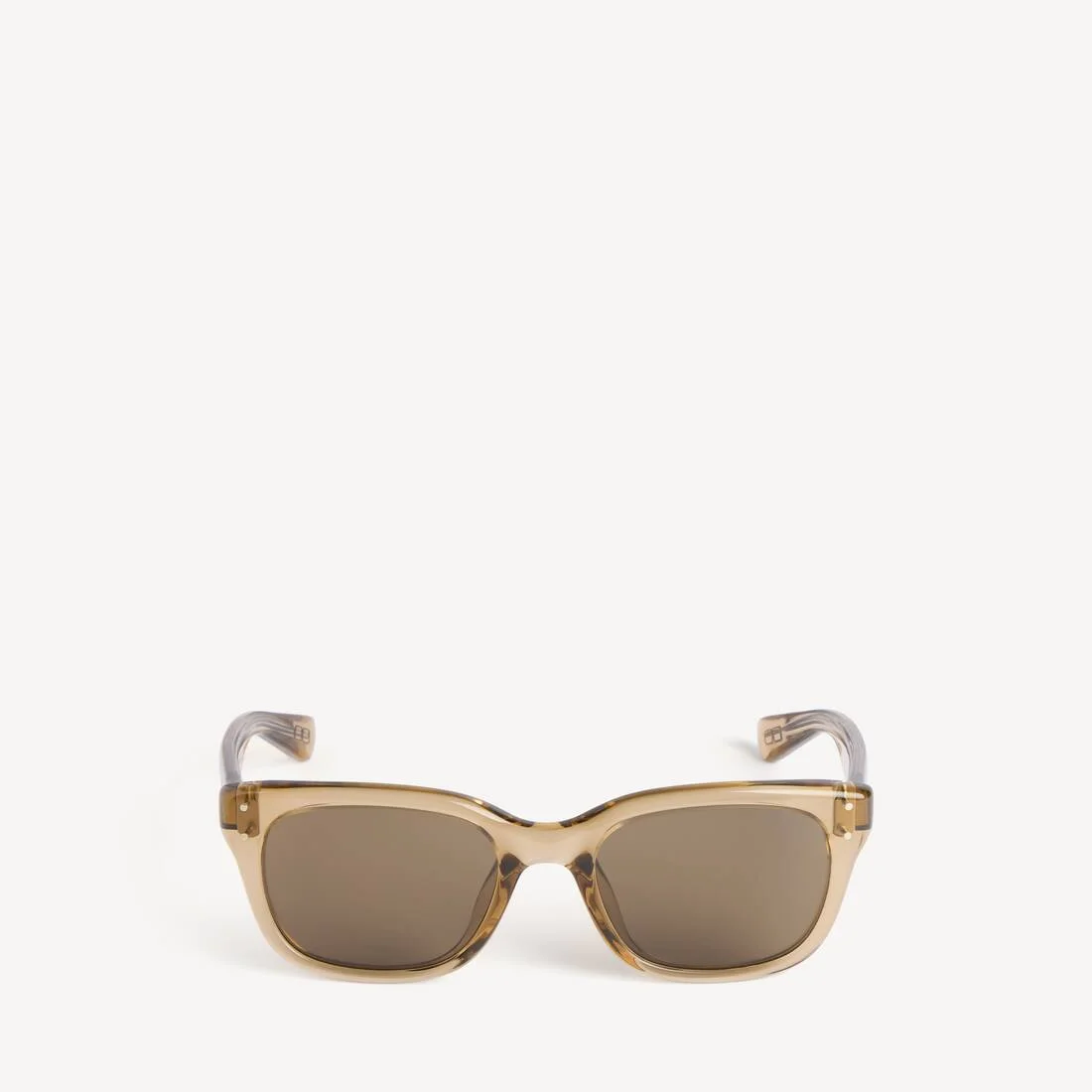 Men's Standard Square Sunglasses in Transparent Sand - 1