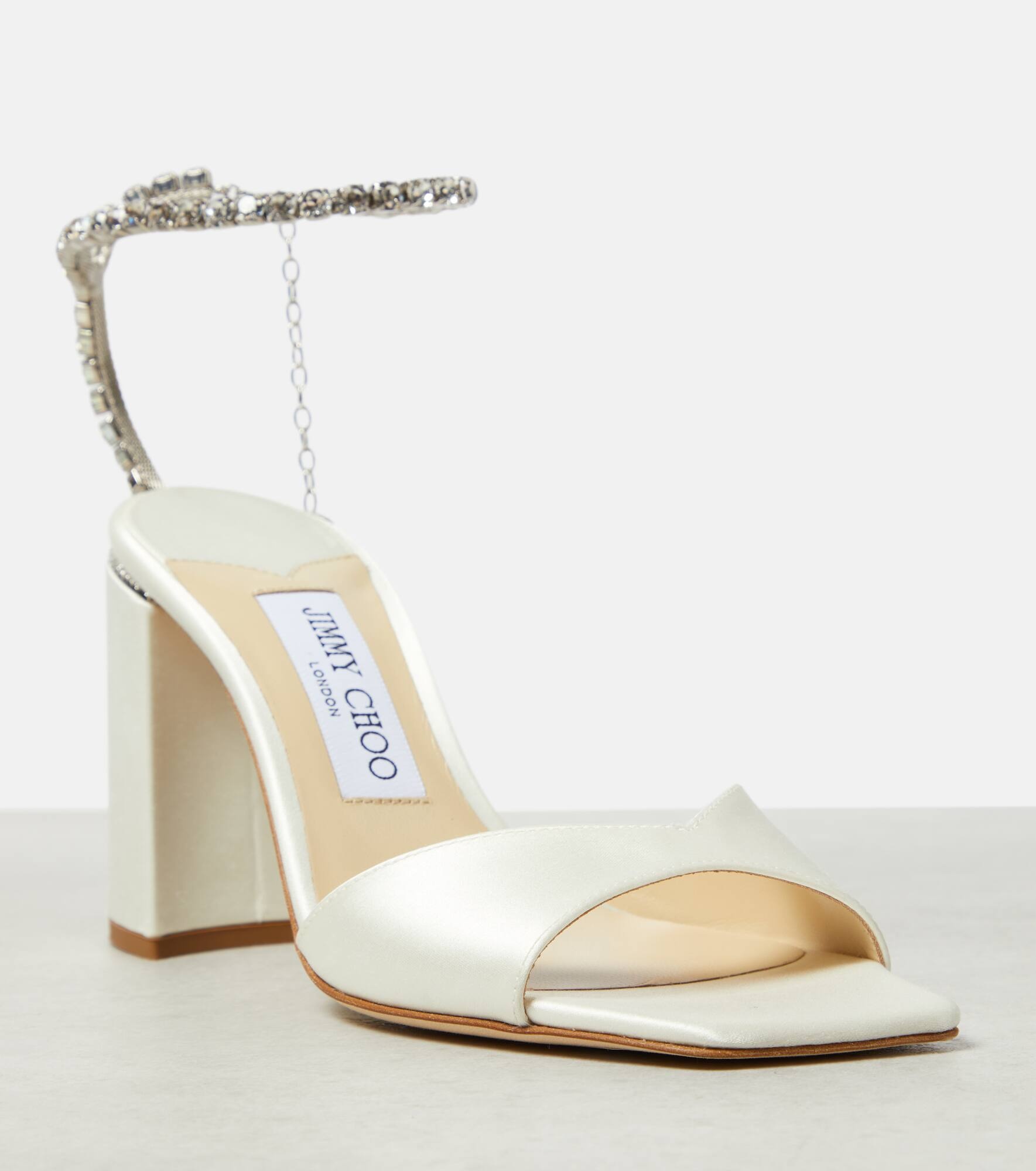 Saeda 85 embellished satin sandals - 6
