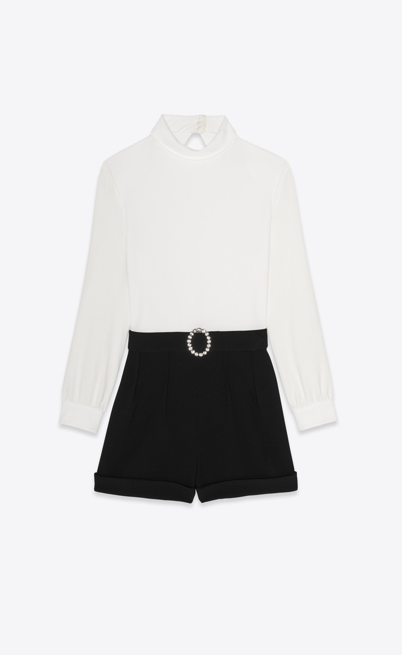 backless playsuit in sablé saint laurent - 1