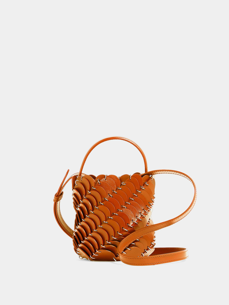 SMALL COGNAC BUCKET PACO BAG IN LEATHER 6