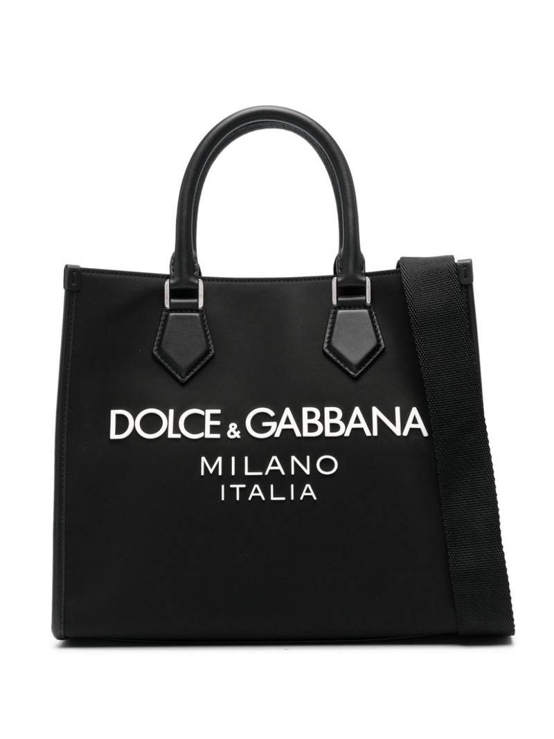 logo-embossed canvas tote bag 1