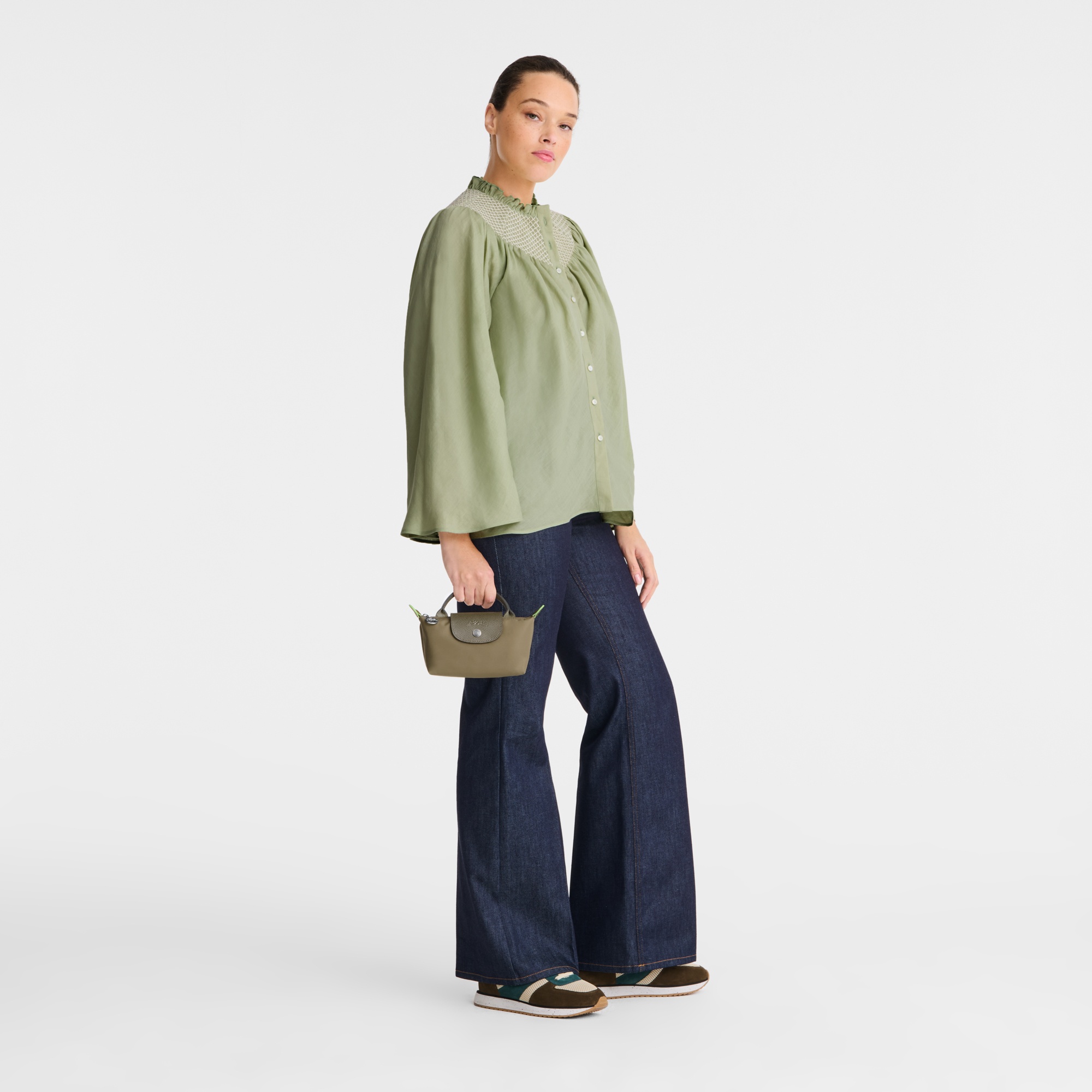 Le Pliage Green Pouch with handle Artichoke - Recycled canvas - 2