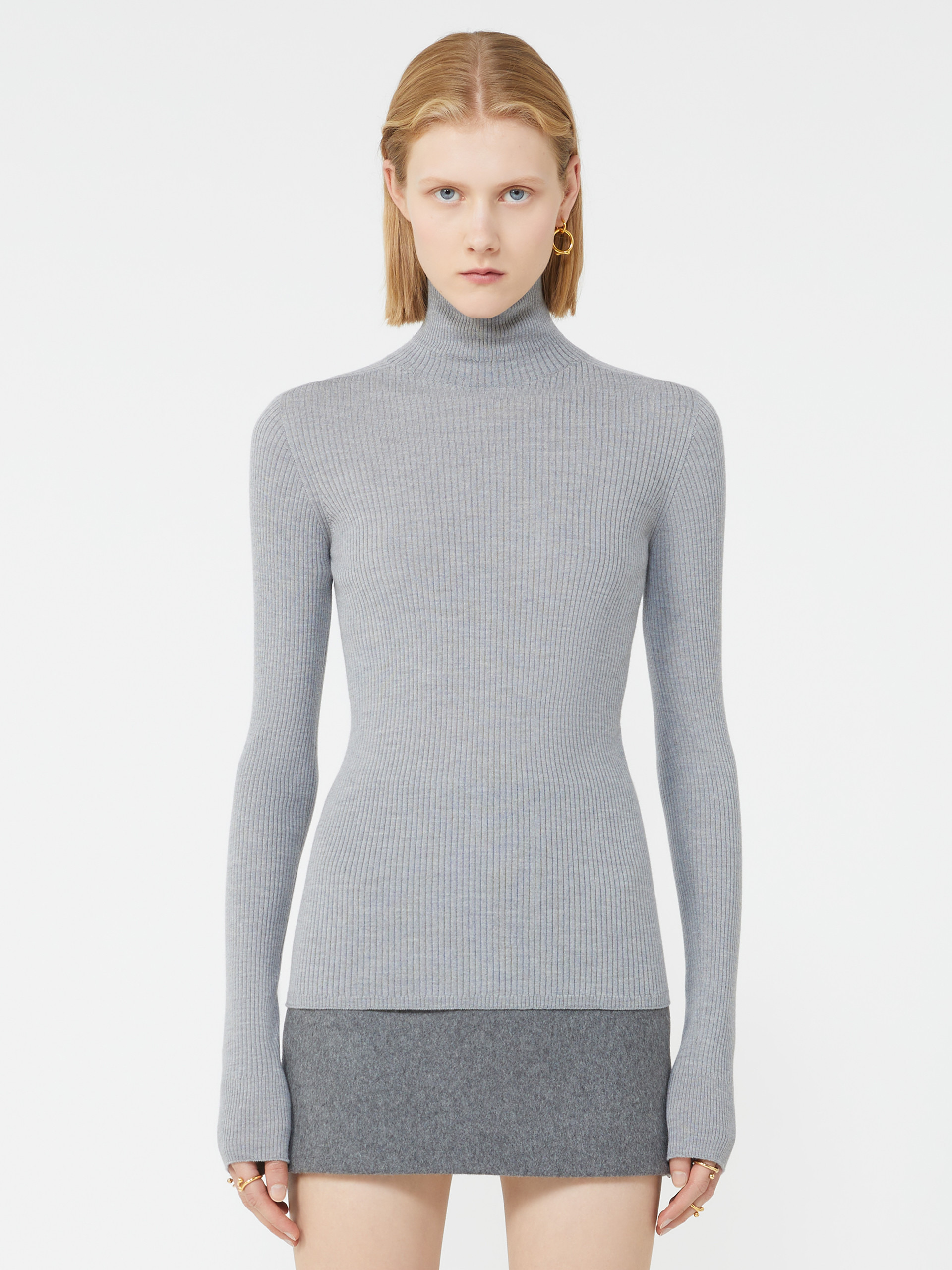 NIAGARA Wool mock polo-neck sweater - 3