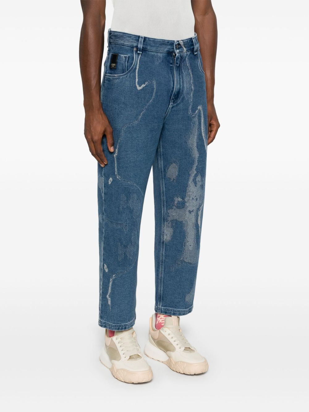 Earth-print cropped jeans - 3