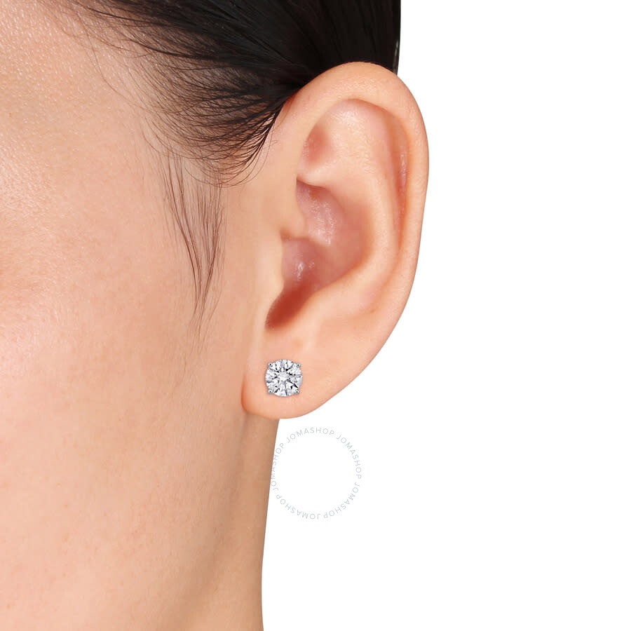 Created Forever - Created Forever 3ct TW Lab-Grown Diamond Martini-Style Stud Earrings in 14K White Gold - 3