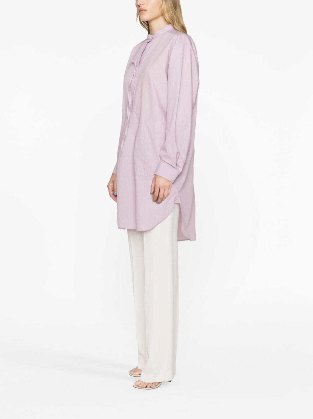 high-neck poplin tunic dress - 3