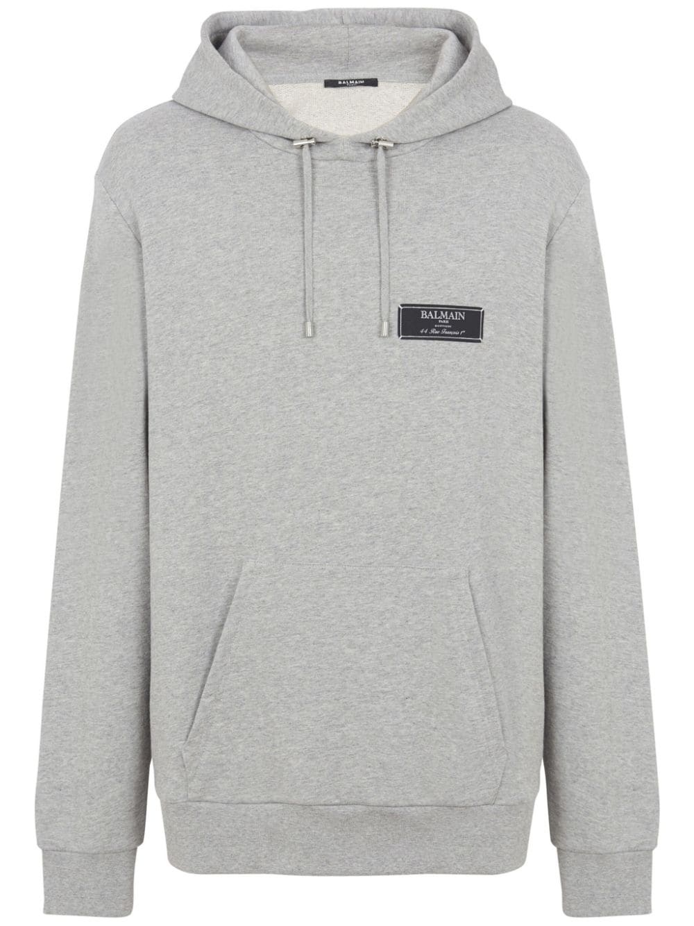logo-patch organic cotton hoodie - 1