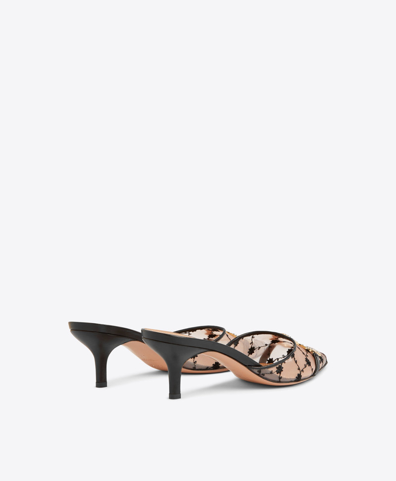 Missy 45 Black Floral Mesh Mules 3