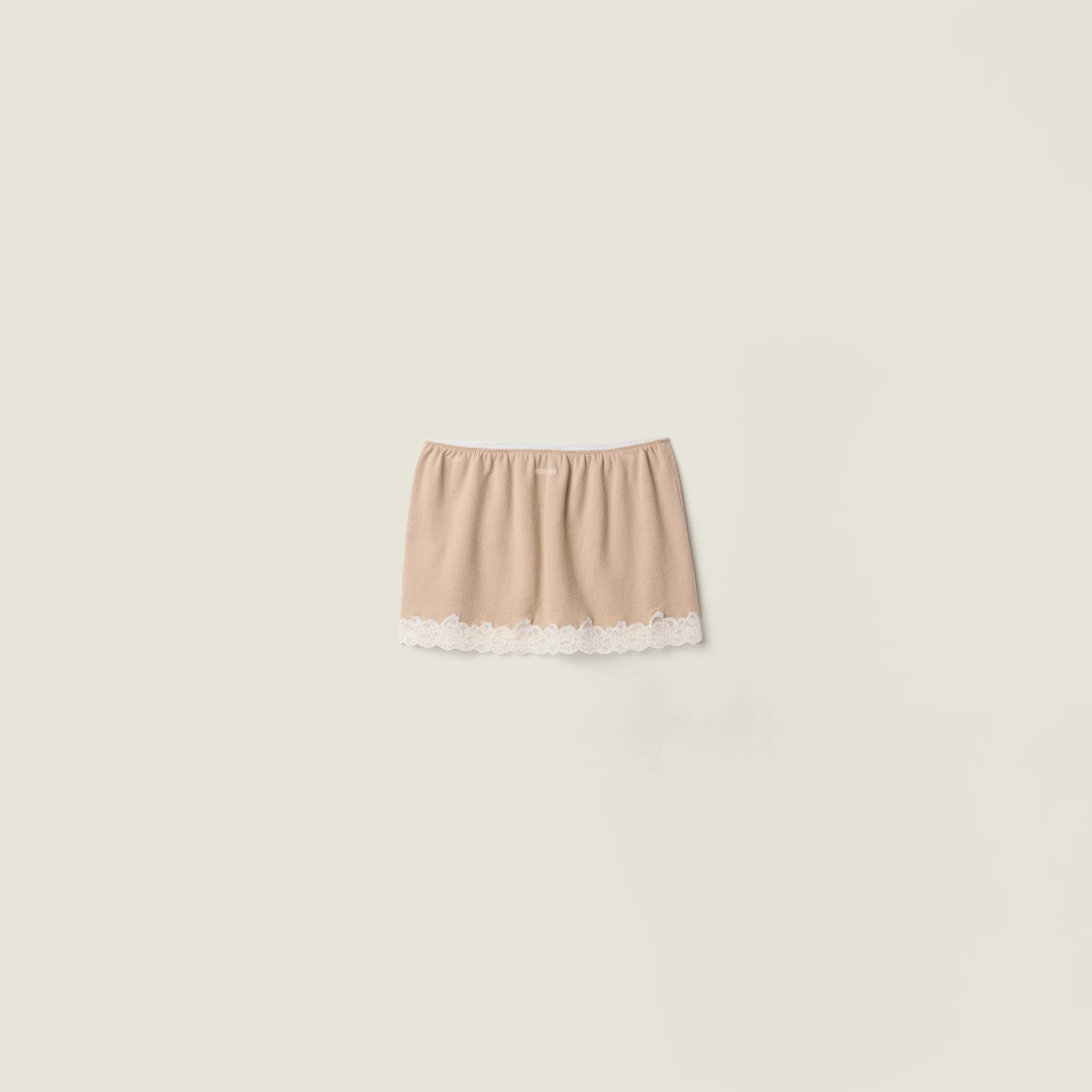 Cashmere and lace miniskirt - 1