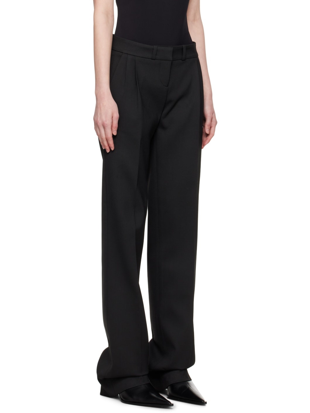 Black Relaxed-Fit Trousers - 2