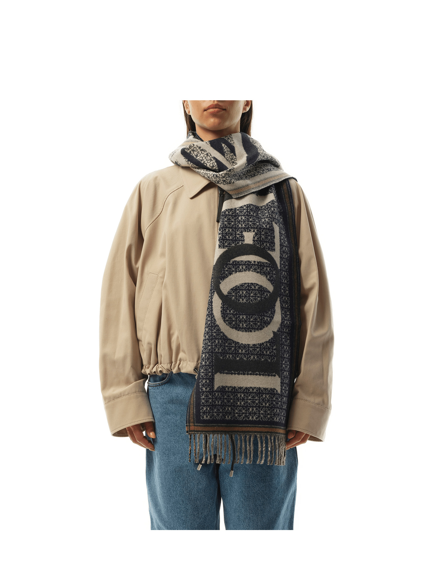 Loewe Love Scarf in Navy Blue - 1