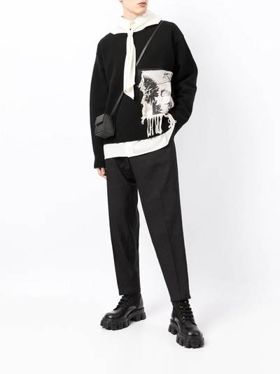 Jil Sander abstract-print frayed-edge jumper outlook