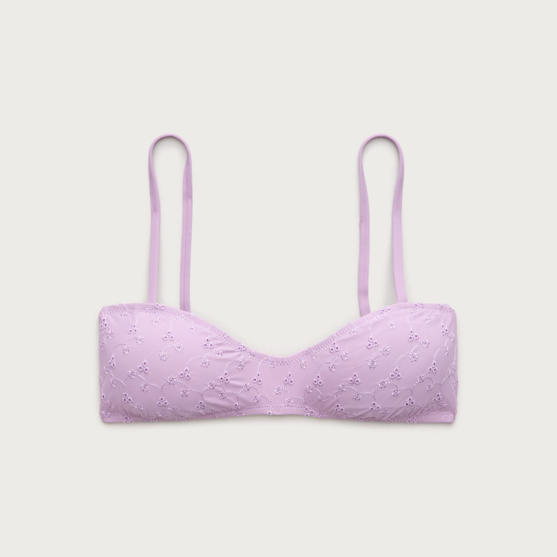 Wave eyelet bikini top 1