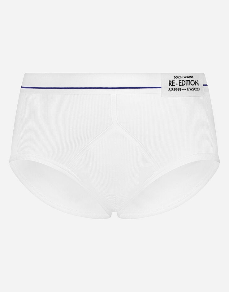 Fine-rib cotton Brando briefs with Re-Edition label - 1