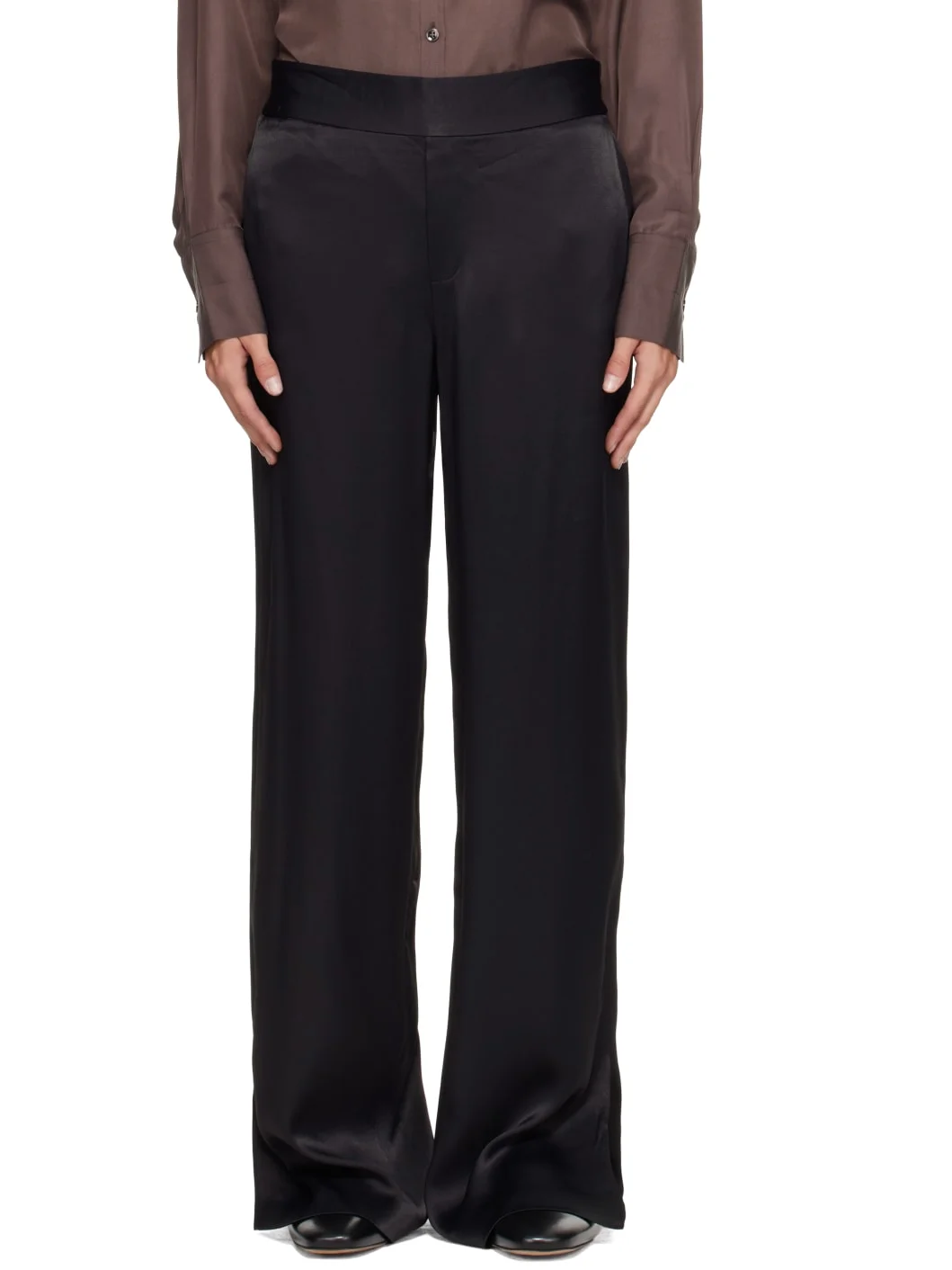 Black Straight Leg Trousers - 1