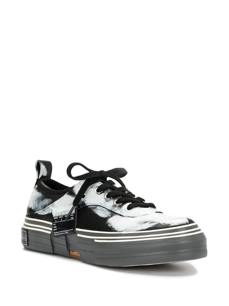 paint-print platform sole sneakers - 2