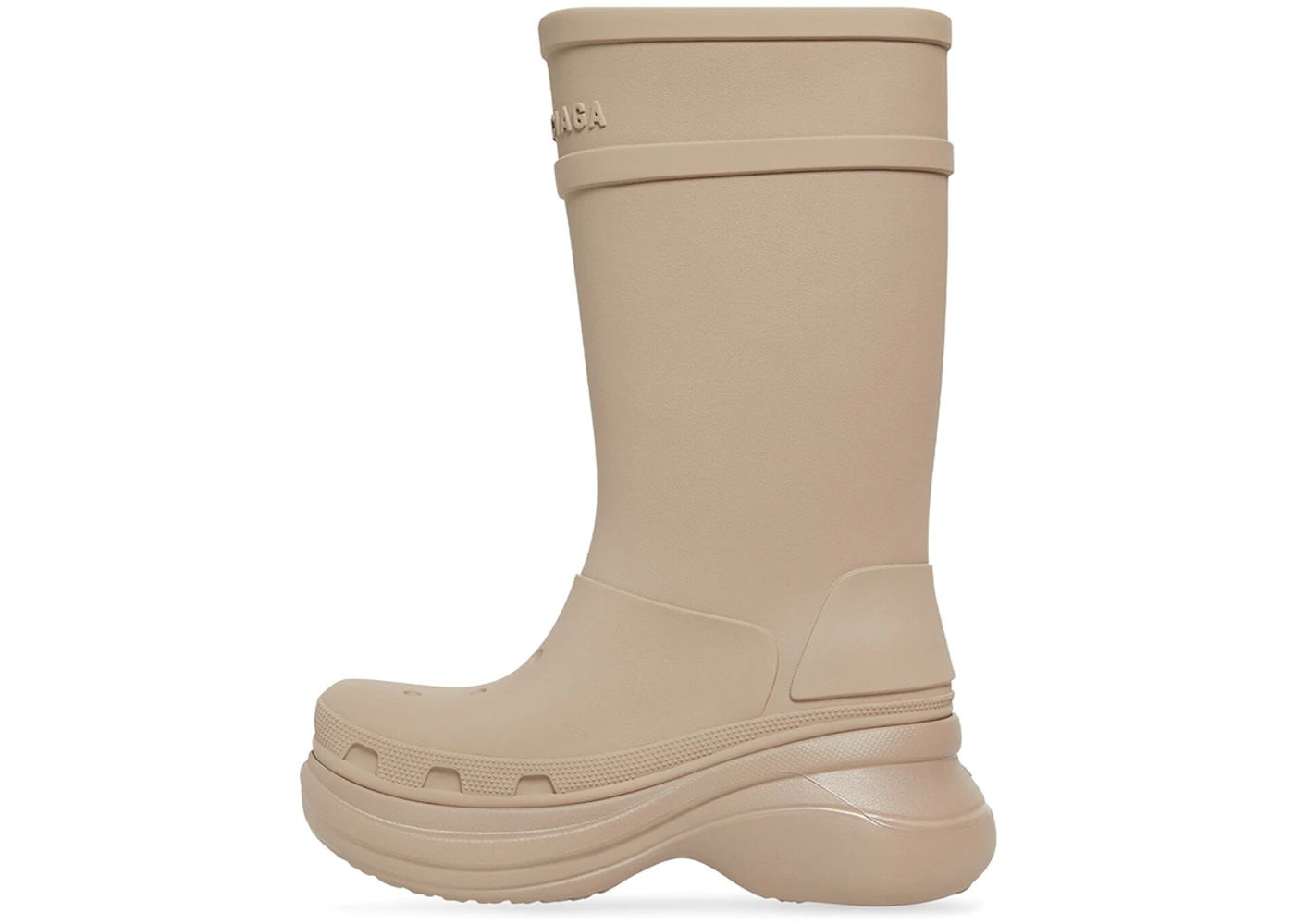 Balenciaga x Crocs Boot Beige Rubber (Women's) - 4