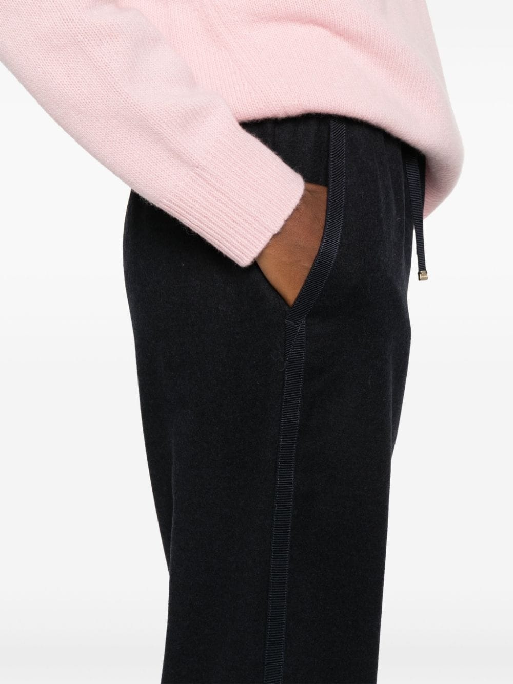 logo-appliquÃ© felted straight trousers - 5