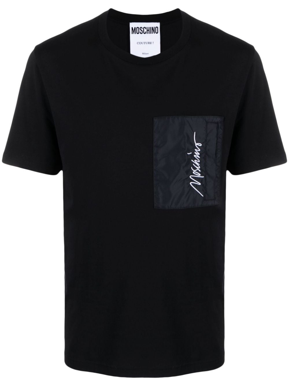 logo-embroidered cotton T-shirt - 1